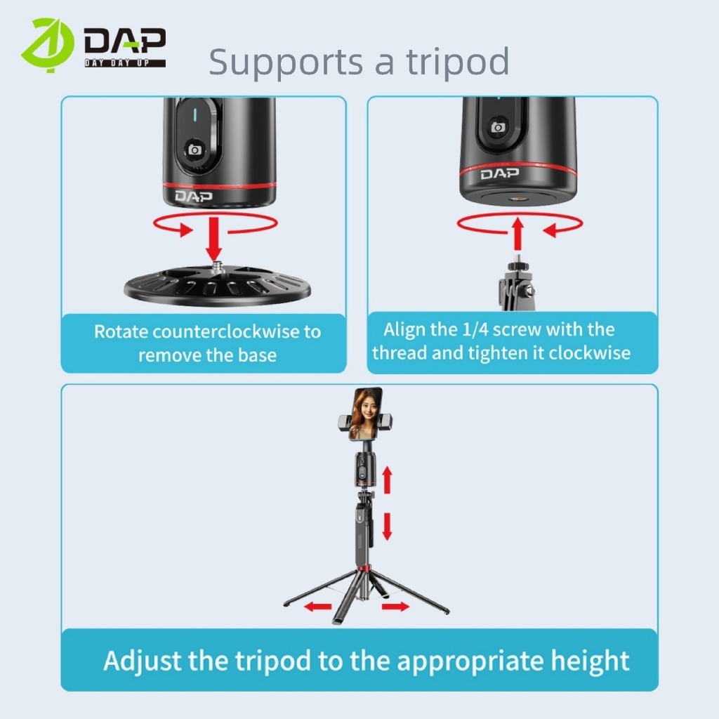Jual DAP DH-P03 Gimbal Stabilizer Hp Auto Face Tracking Camera 360 ...