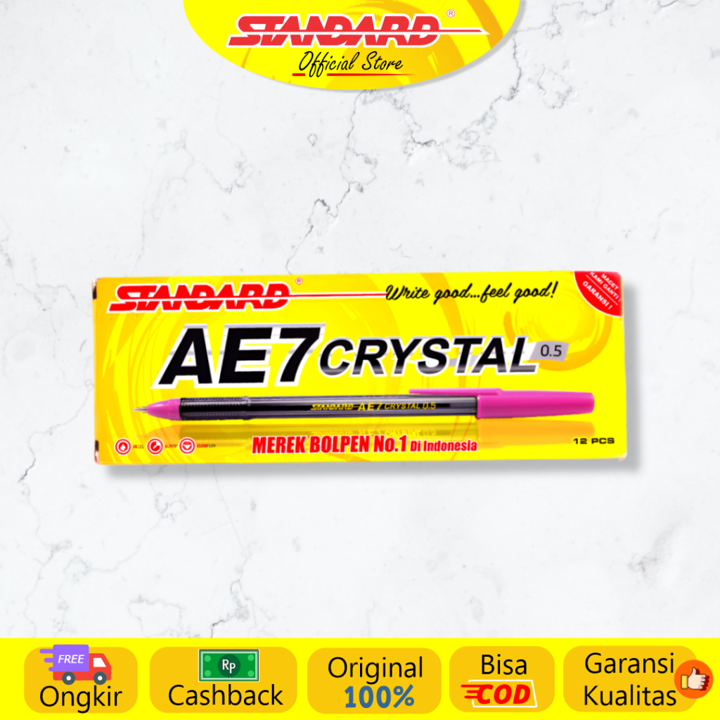 Standard - Pulpen AE7 Crystal 0.5  ( Alat Tulis / Pen / Ballpoint / Pena ) (3)