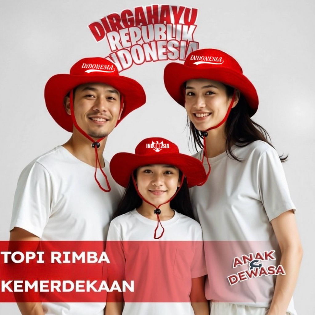 Topi 17 Agustus 2026 Dirgahayu Republik Indonesia Topi Kemerdekaan Bordir Indonesia