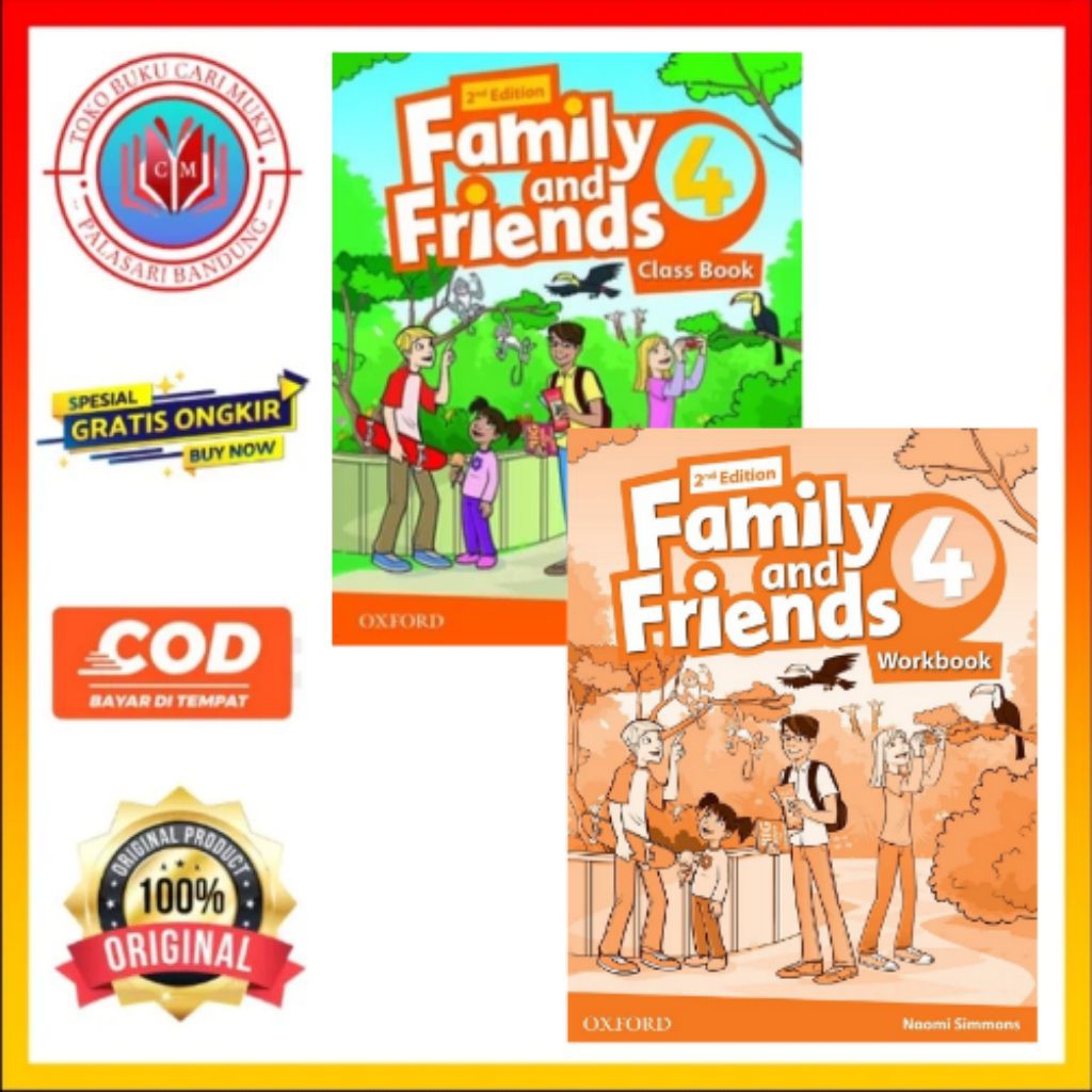 Jual BUKU FAMILY AND FRIENDS 4 CLASS BOOK AND WORKBOOK MULTIROM WITH ...