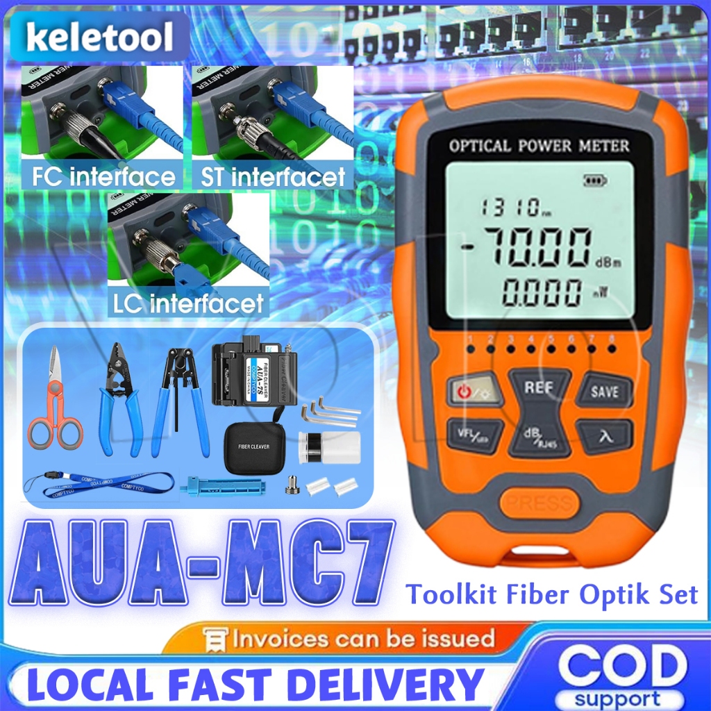 Jual AUA-MC7 Alat Fiber Optik Fiber tool kit 4 in 1 Rechargeable Alat ...