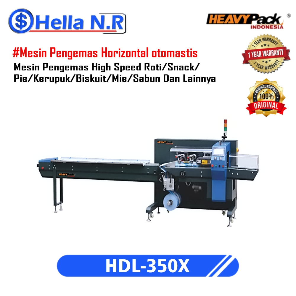 Jual Mesin Pengemas/Packing Roti Snack Horizontal HDL-350X HEAVYPACK ...