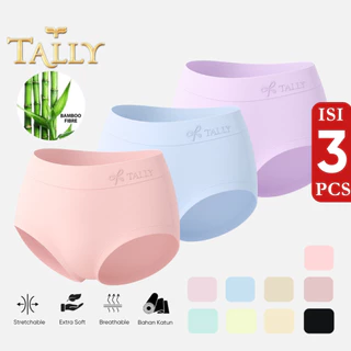TALLY Sarwendah 3 Pcs Cd 3088 Celana Dalam Wanita Bahan Katun Bambu Fit to M-XXL Lembut dan Nyaman