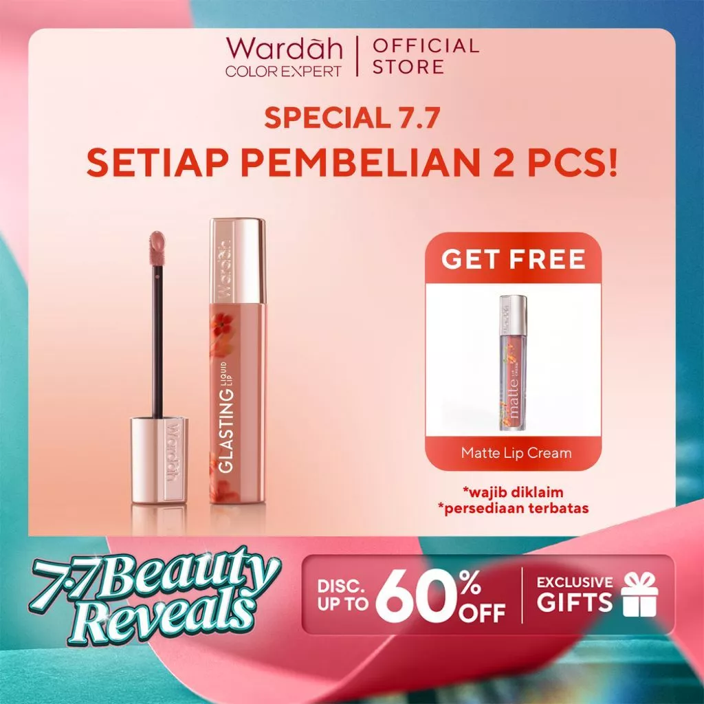 Wardah Glasting Liquid Lip: Liptint Ringan, Hi-Pigmented dan Transferproof, Tidak Lengket