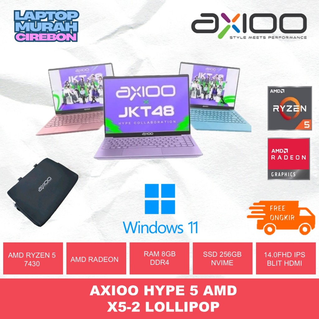 Jual AXIOO HYPE 5 AMD JKT48 X3 LOLLIPOP RYZEN 5 3500 8GB 256GB W11 14 ...