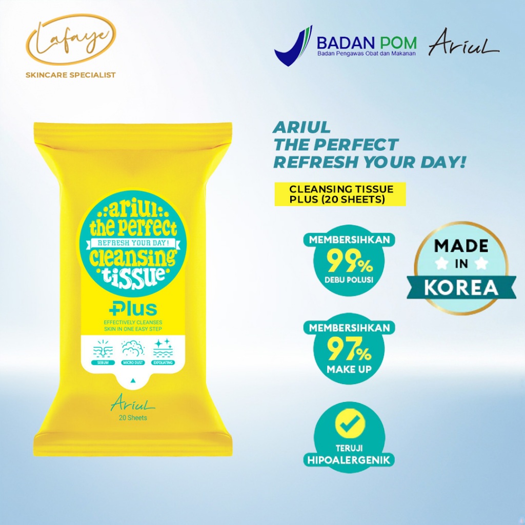 Ariul Tissu Pembersih Make up - The Perfect Refresh Your Day! Cleansing Tissue Plus 20 sheets BPOM