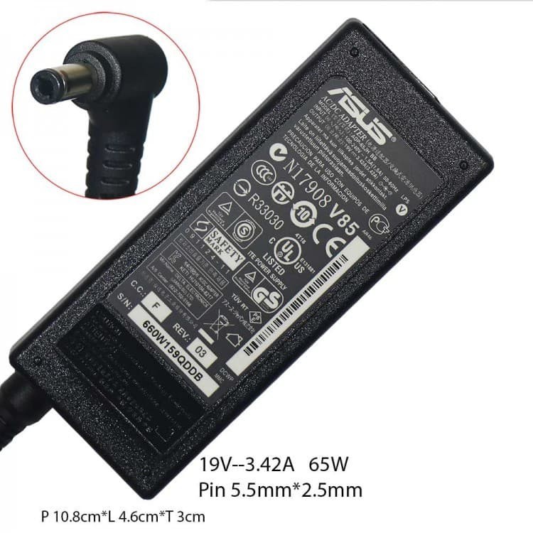 thumbnail image 2 of 19V 65W AC Adapter Charger For ASUS X44C X44H X45C X75VD Laptops – Power Supply Cord 2 of 6