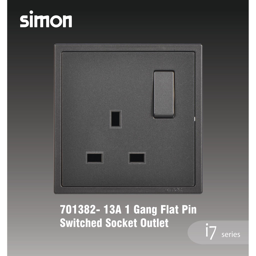 Jual Simon i7 701382 13A BS Switched Socket stop kontak AC | Shopee ...