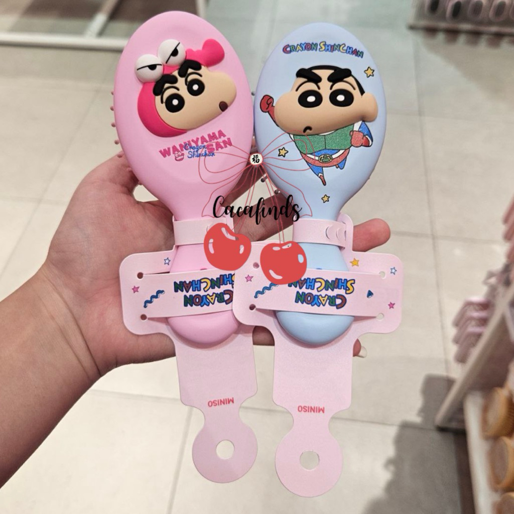 Jual MINISO x Shinchan‼️3D Portable Cushion Brush / Sisir Rambut Crayon ...