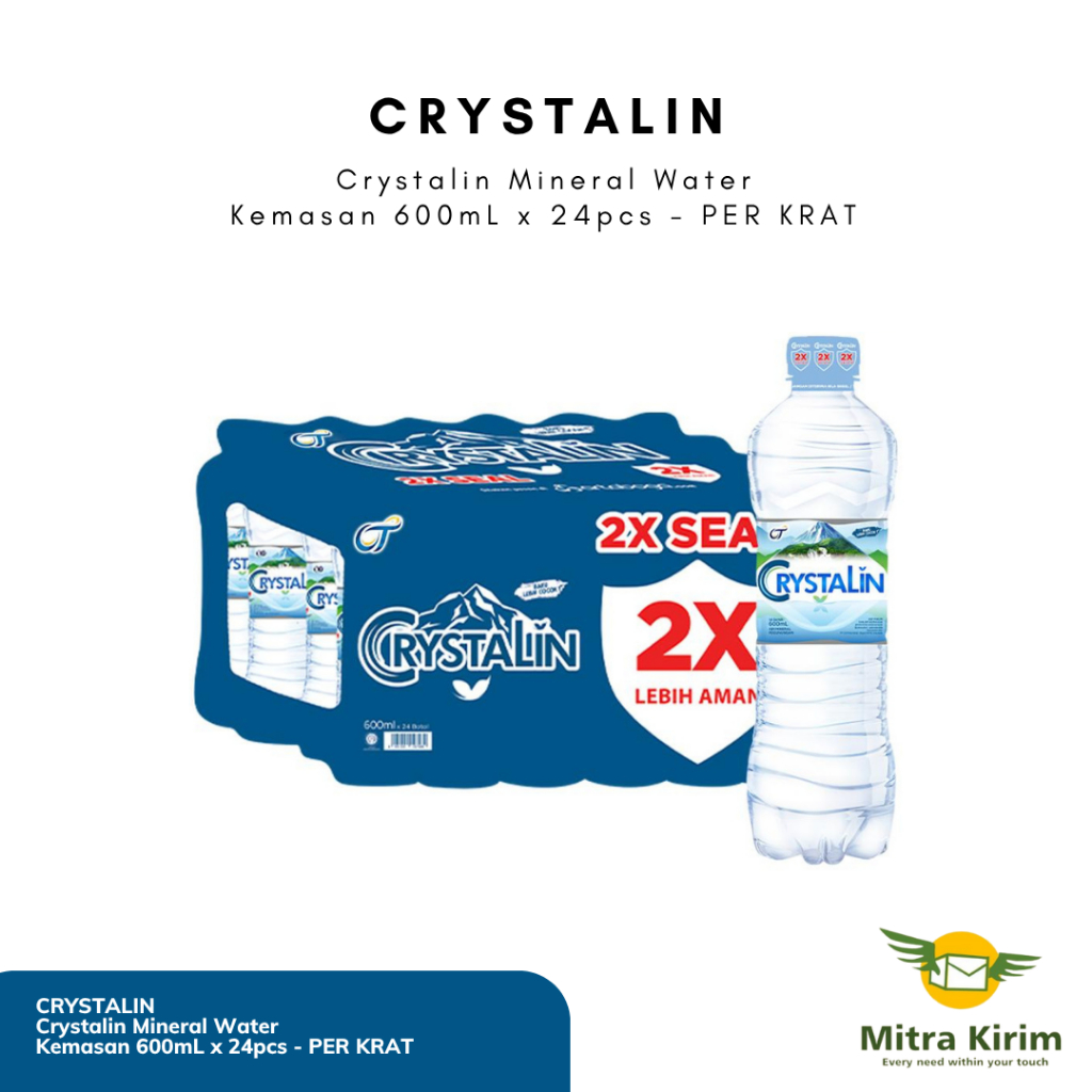 Jual Crystalin Air Mineral Kemasan 600ml x 24pcs | Shopee Indonesia
