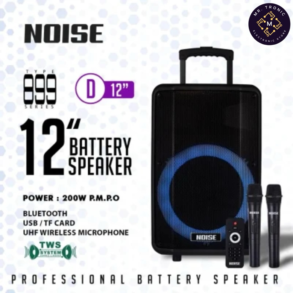 Jual NOISE Speaker 899 D 12 inch | 899 D 15 inch Bluetooth Portable ...