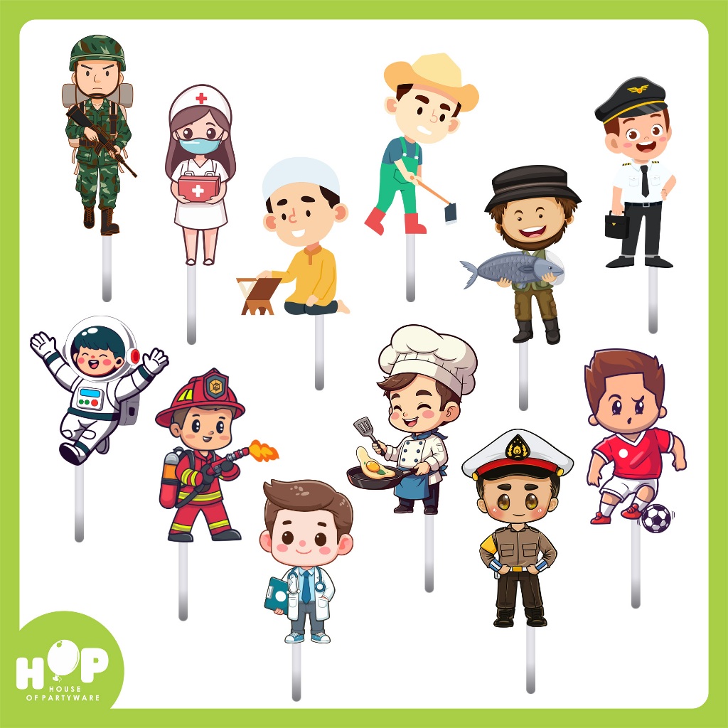 Jual Cake Topper Profesi / Hiasan Tumpeng 17 Agustus HUT RI / Job ...