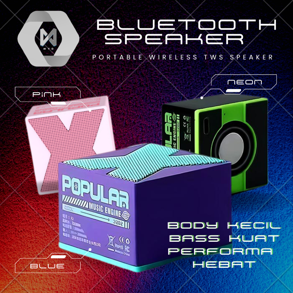 X1 Speaker Mini Bluetooth TWS Wireless Bass Subwoofer 3D Stereo Surround  Sound Portable COD