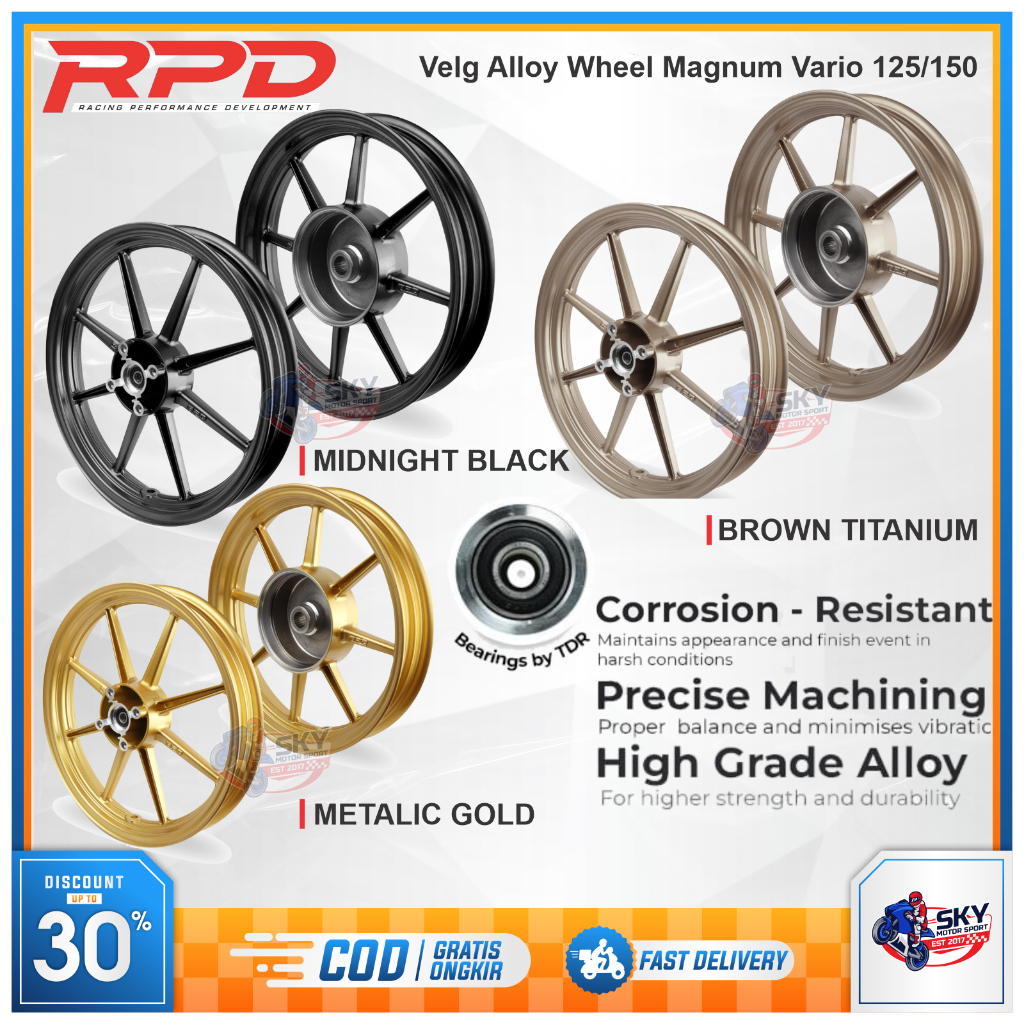 Jual Velg RPD Magnum Casting Vario 125 / Vario 150 PNP Original ...