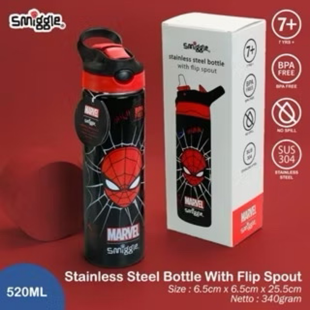 Jual Botol Stainless Smiggle Marvel Hitam | Shopee Indonesia