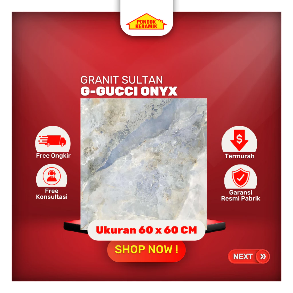 Granit Lantai Sultan 60x60 Gucci Onyx Glossy Marmer Blue