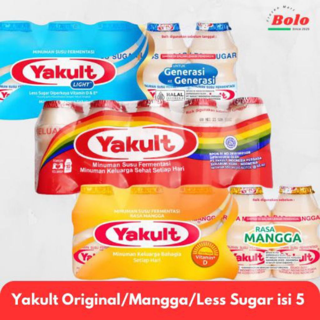 Jual Yakult 1 Pack isi 5 (Tersedia Berbagai Rasa: Original/Mangga/Less ...