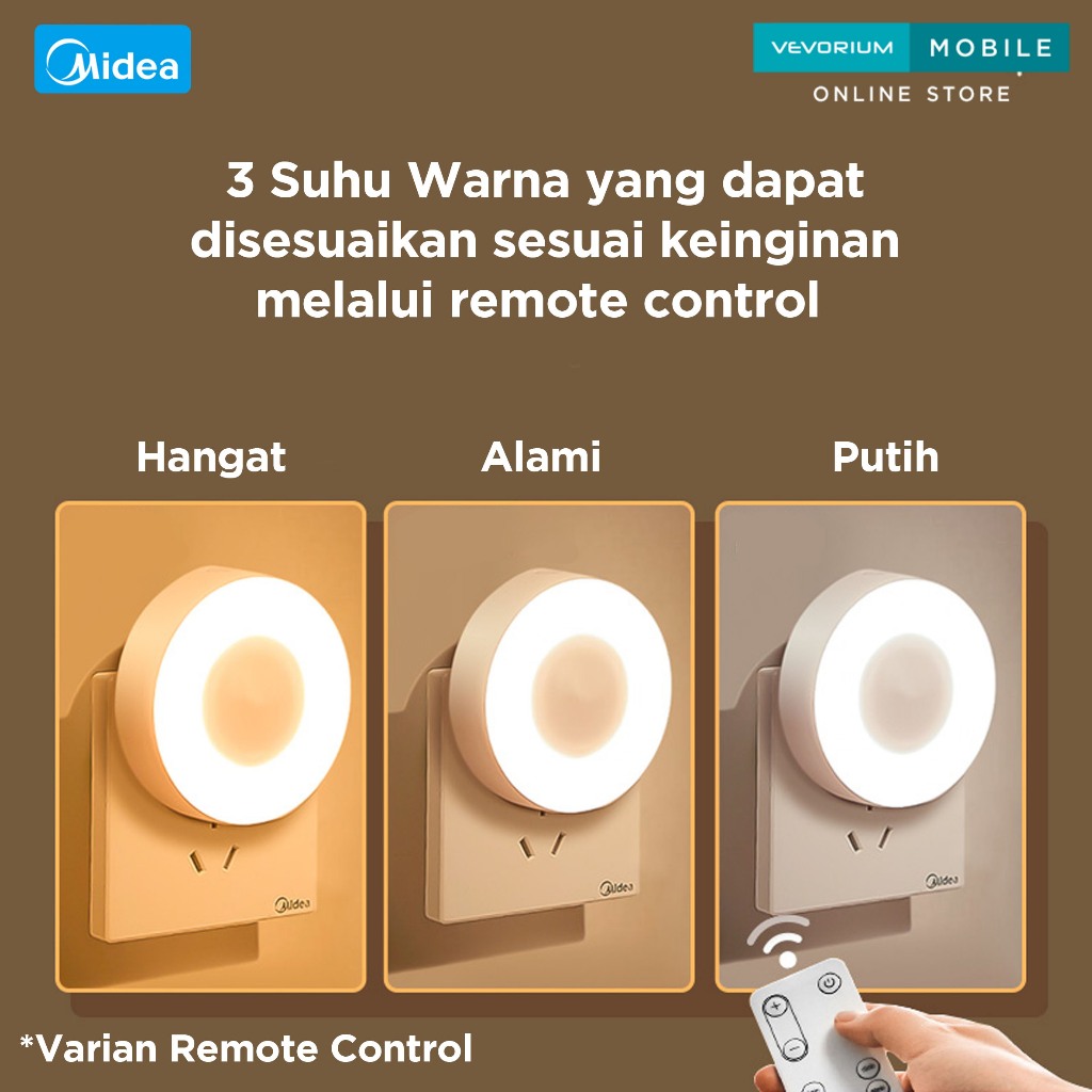 Jual Midea Mini Night Light Lampu LED Tidur Hemat Energi Untuk Kamar ...