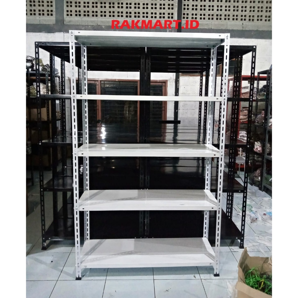 Jual Rak 120cm x 40cm Tinggi 200cm 5 susun/tingkat Lemari Besi siku ...