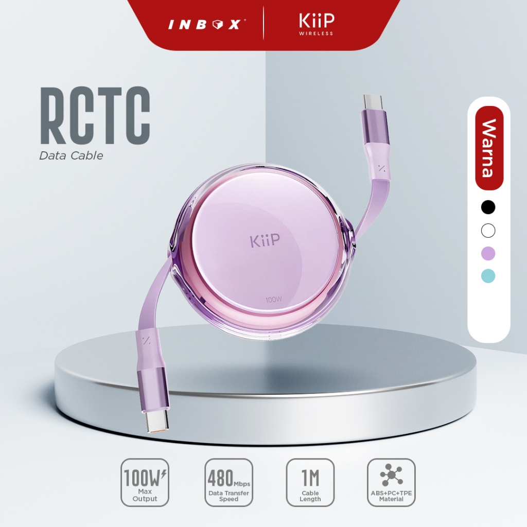 Jual KiiP RCTC Kabel Data 100W Super Fast Charging Cable Type-C To Type ...