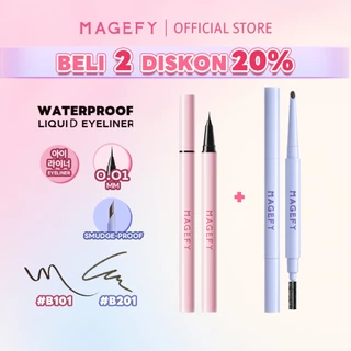 MAGEFY Eyeliner Cair Tahan Air Tahan Lama Cepat Kering Anti Noda Anti Transfer Smoothly Outline Eyeliner Riasan Mata Profesional MF-E01