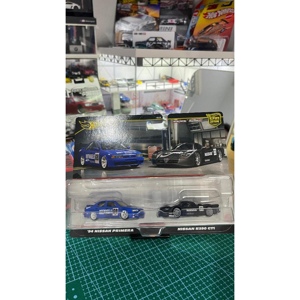 Pack De 2 Voitures Hot Wheels 1/64 - Nissan Primera 94 Et Nissan R390 GTI 2024 - Boîte Fermée, Neuf