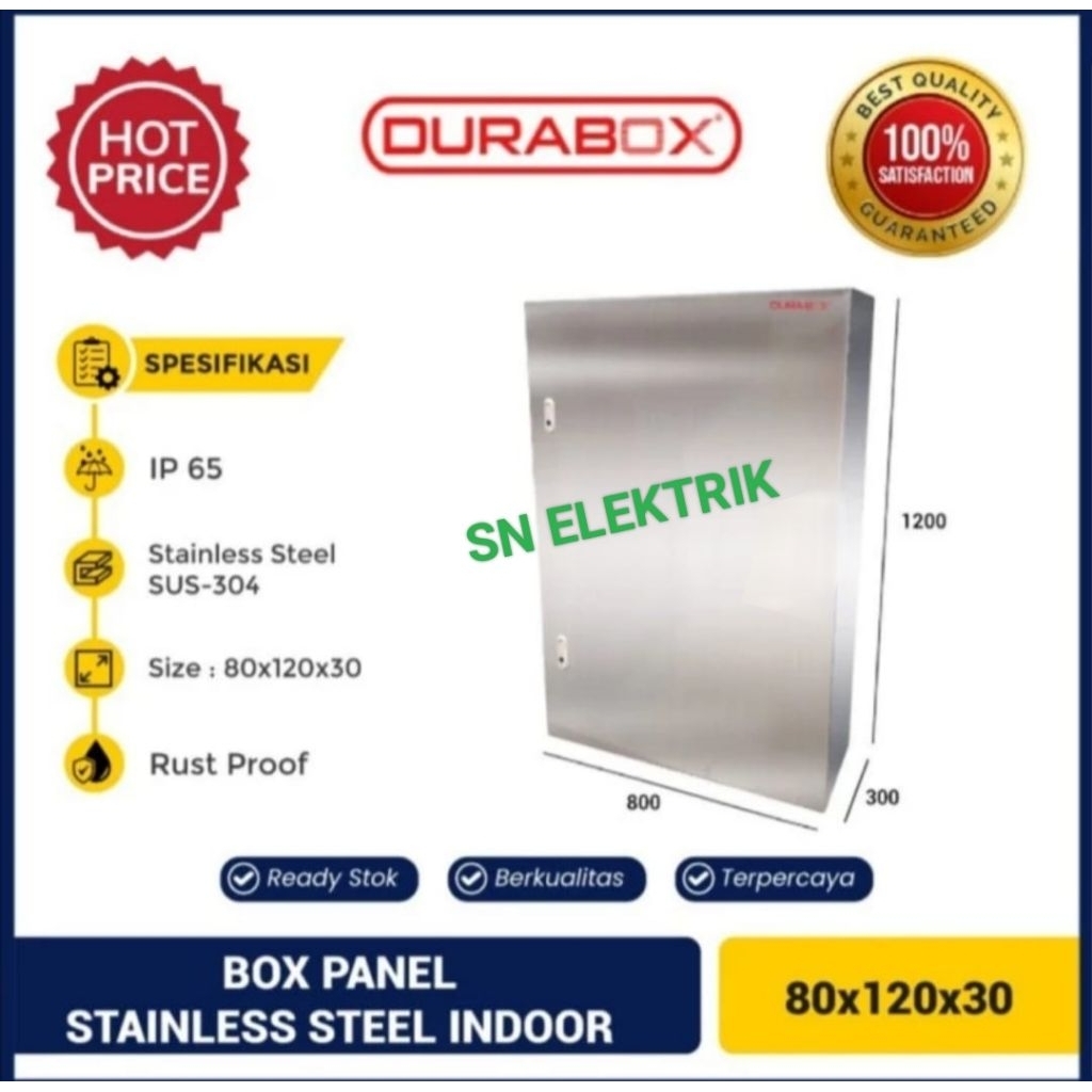 Jual BOX PANEL STAINLESS STEEL INDOOR 800x1200x300 mm Box Panel ...