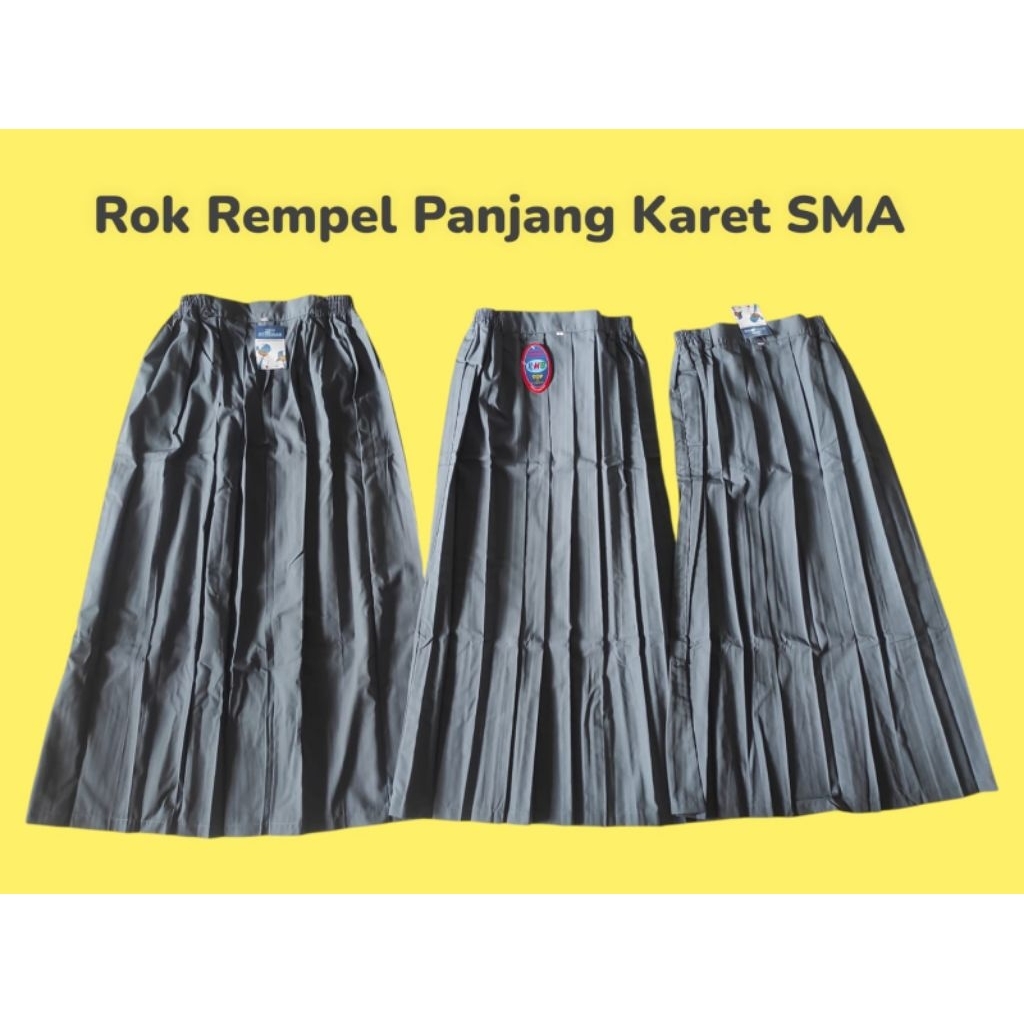 Jual TOKO SYAKIRAH ~ Rok Rempel Panjang Karet SMA Warna Abu-Abu ( BACA ...