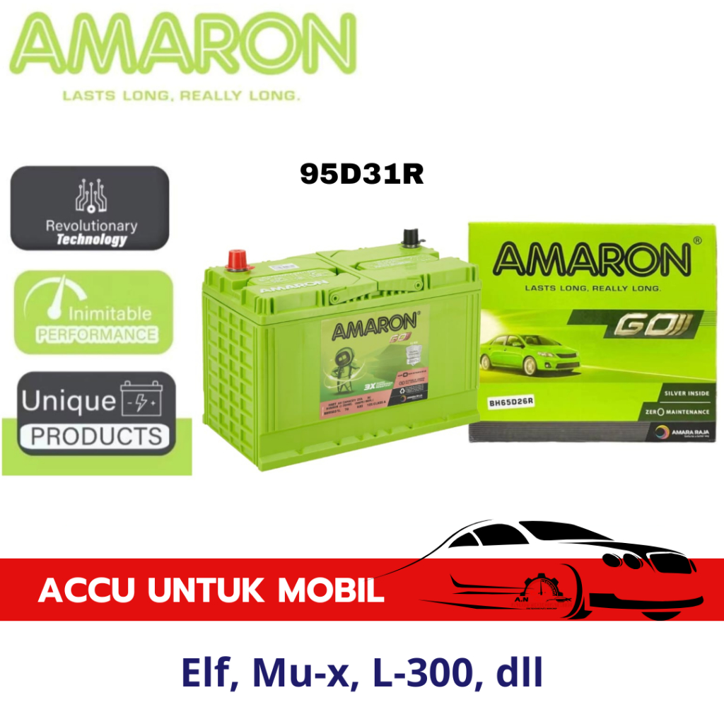 Jual Aki Mobil AMARON - Aki Kering 95D31 / 12v / 80 Ampere untuk Mobil ...
