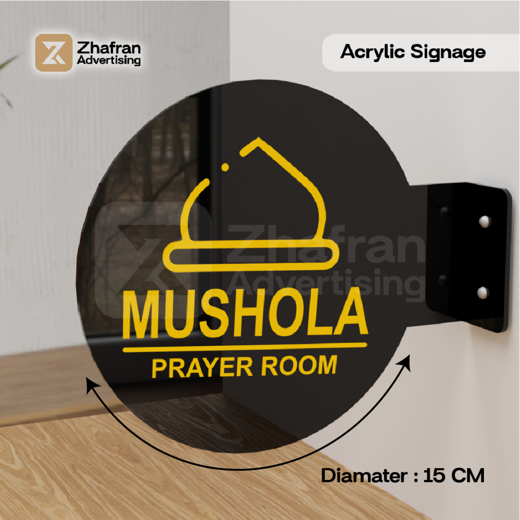 Jual Sign Board Mushola - Pop Up Signage Akrilik Mushola Bulat Modern ...