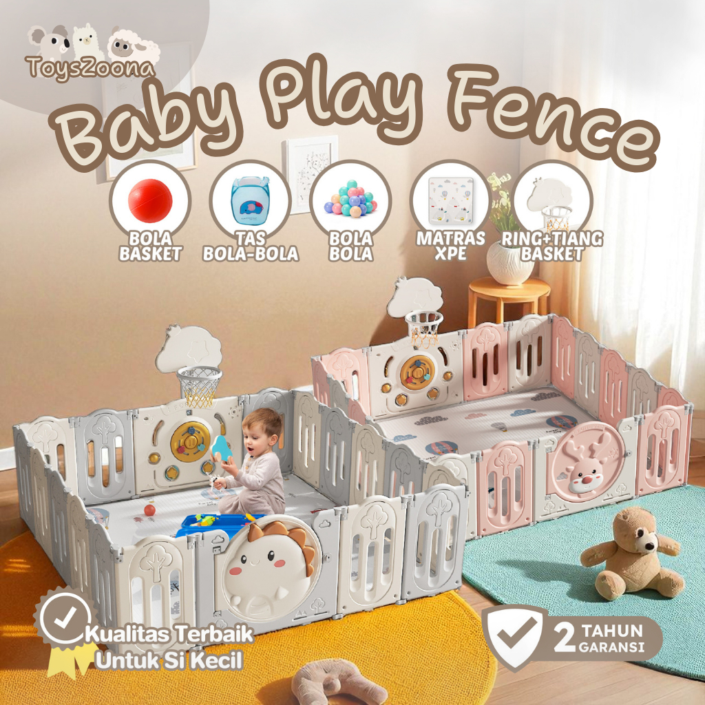 ToysZoona Baby Play Fence Pagar Bayi Anak Baby Fence Pagar Karakter Playpen  Pagar Pengaman Bermain