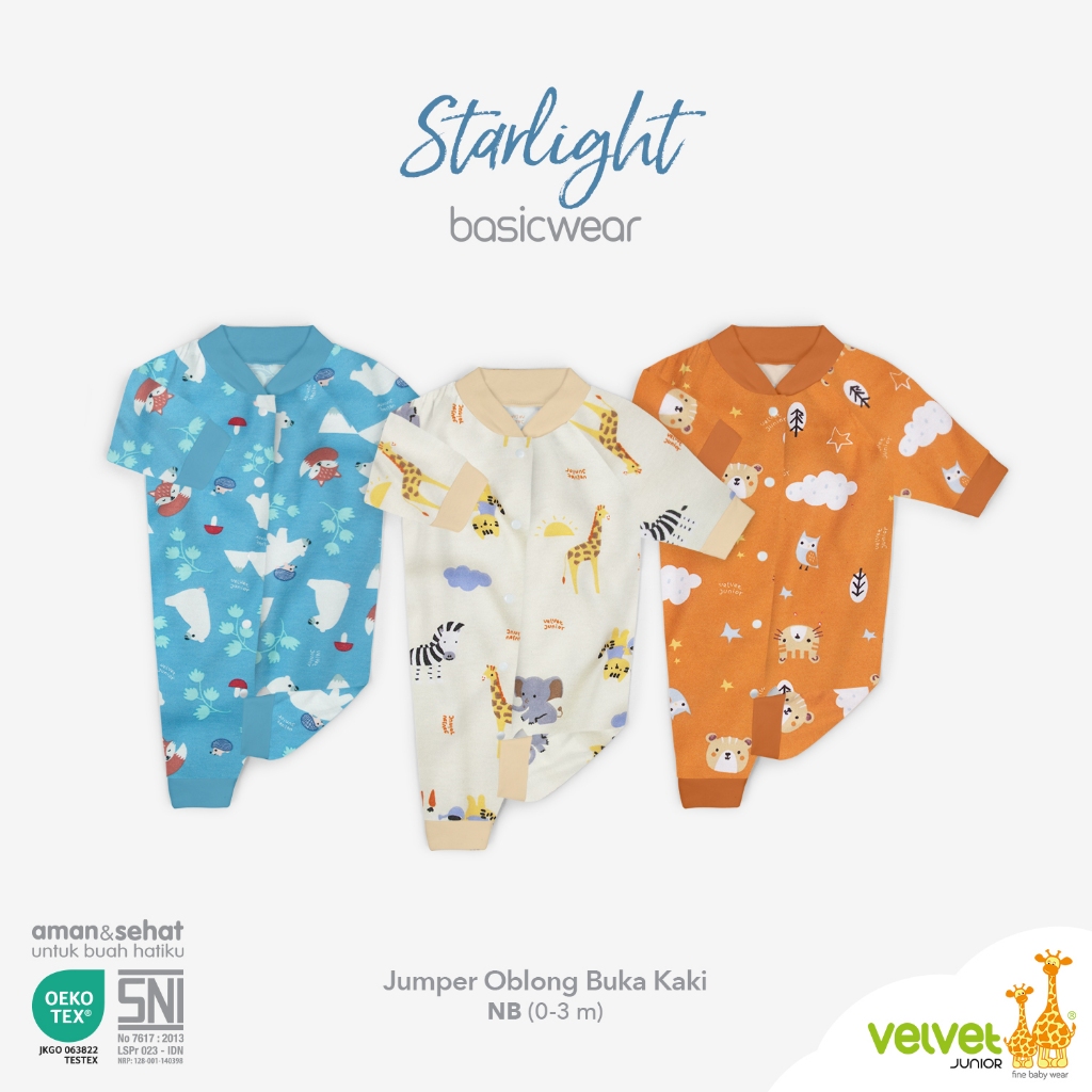 [[ TERLARIS ]] Jumper Bayi Velvet Junior OBK Oblong_ Buka Kaki  NewBorn (( ISI ))