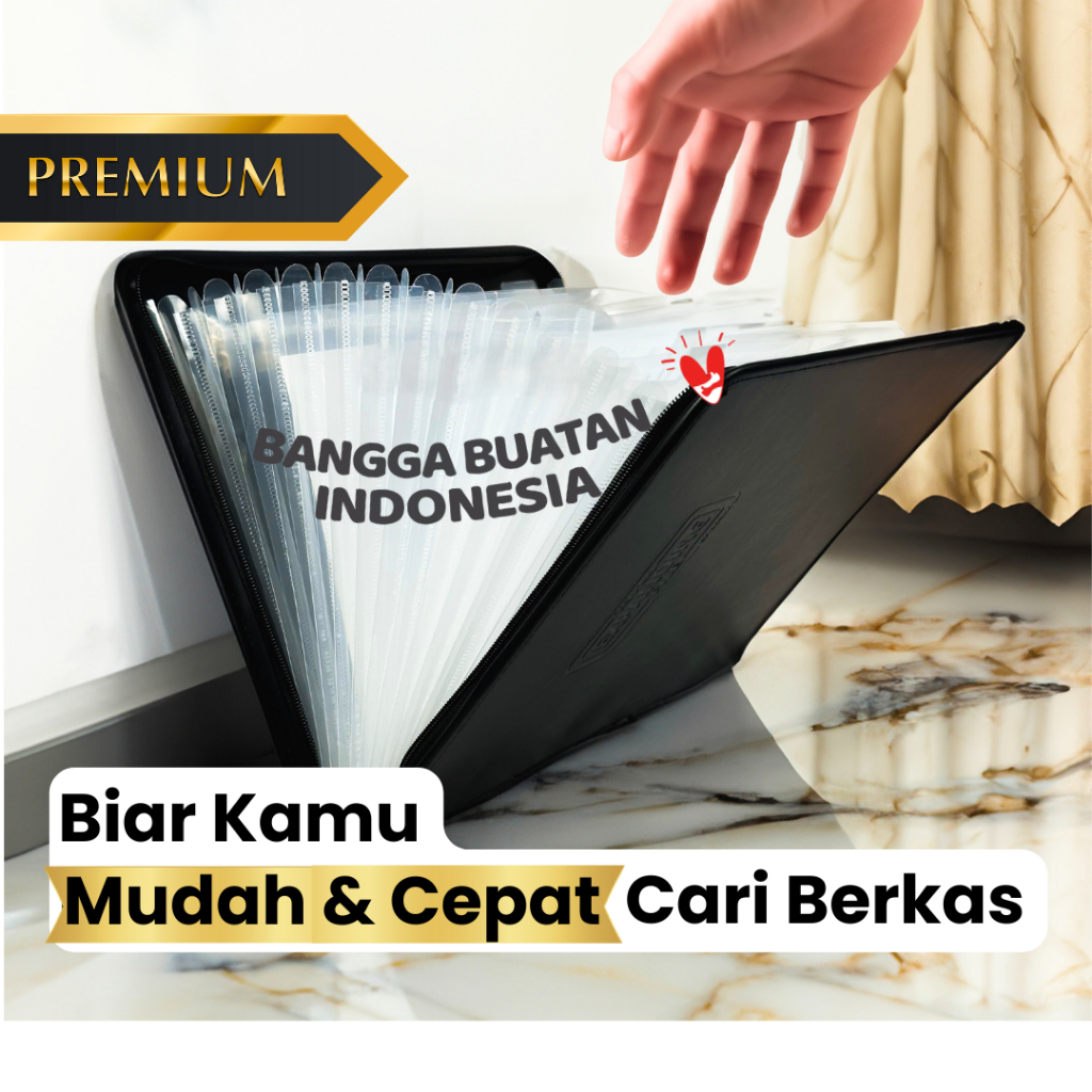 Jual TOPLA Expanding Map File Kulit Anti Air 13 Sekat Tempat Berkas ...