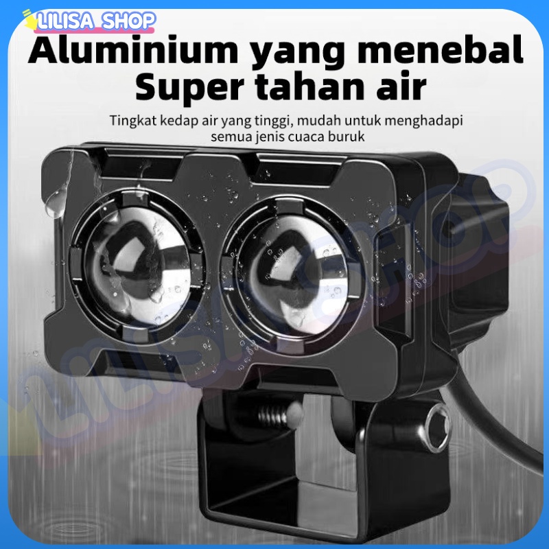 Lampu Tembak Laser SQL 2 MATA Sorot LED  Tahan Air/Lampu Sorot Led/Lampu Tembak Polos Super Terang/SUPER BRIGHT HI LO 35 WATT LAMPU