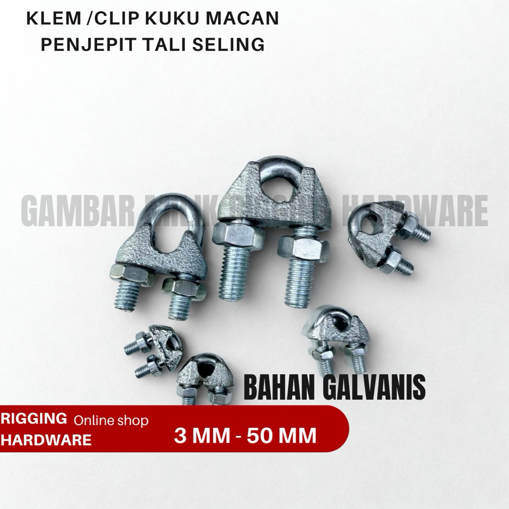 Jual penjepit tali seling 3 mm - 16 mm klem kuku macan galvanis wire ...