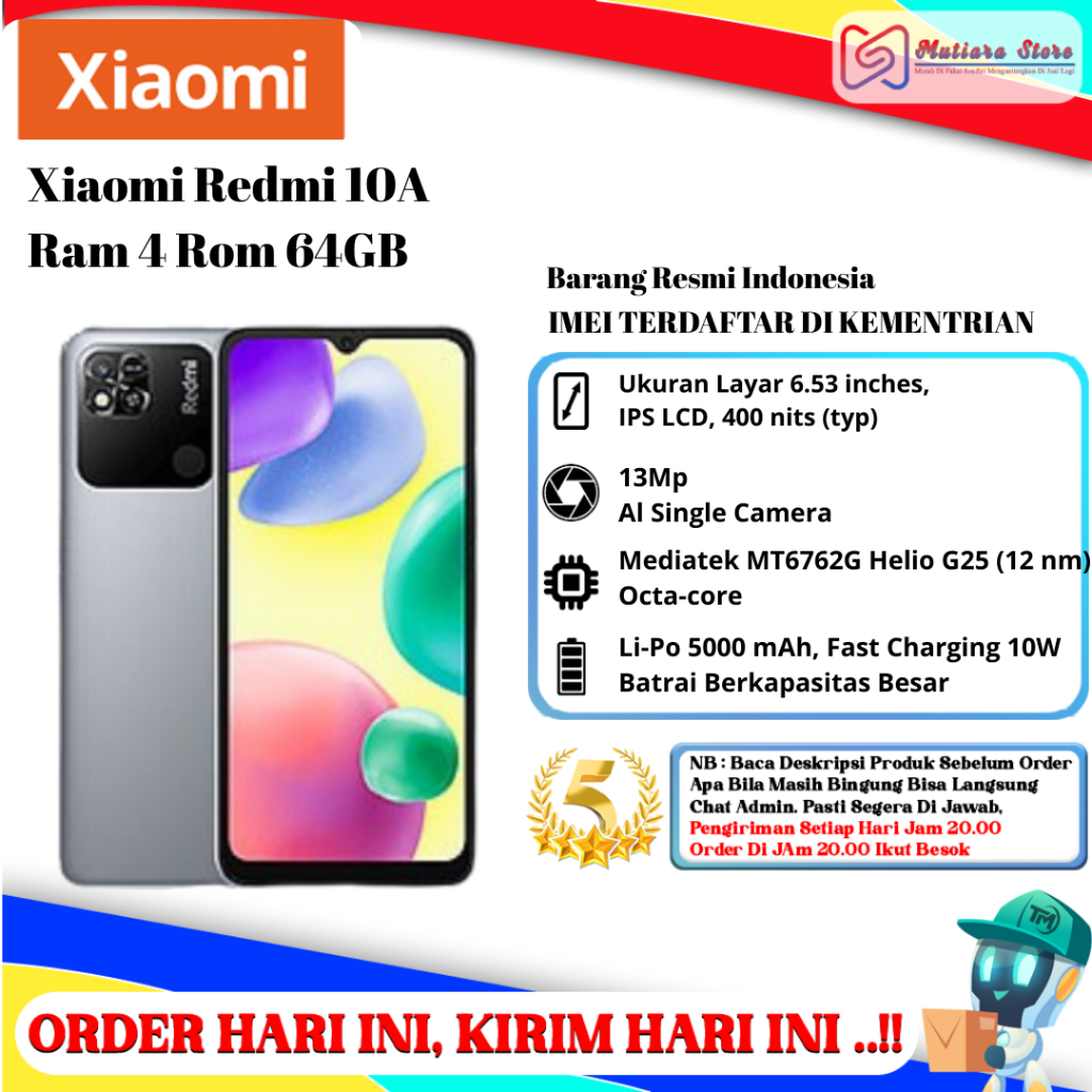 Jual Xiaomi Redmi 10a 64GB Terlengkap & Harga Terbaru Juni 2026 ...