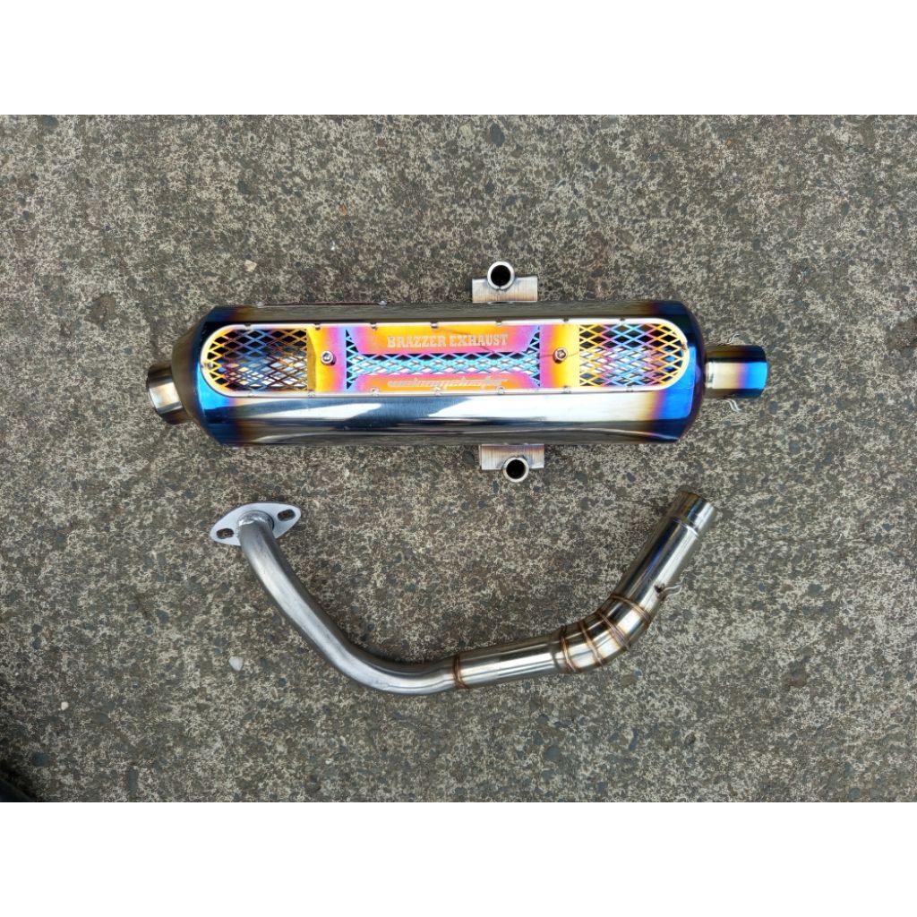 Jual Knalpot Standar Racing ala-ala Luster V2 Blue SS untuk motor Vario ...