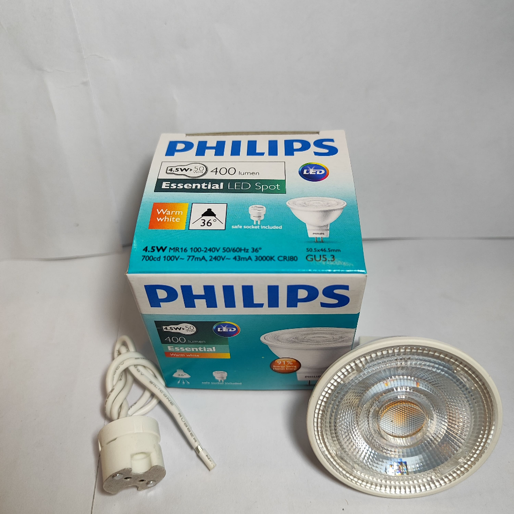 Jual Philips Essential LED Spot Light MR16 4.5Watt 220V | Shopee Indonesia