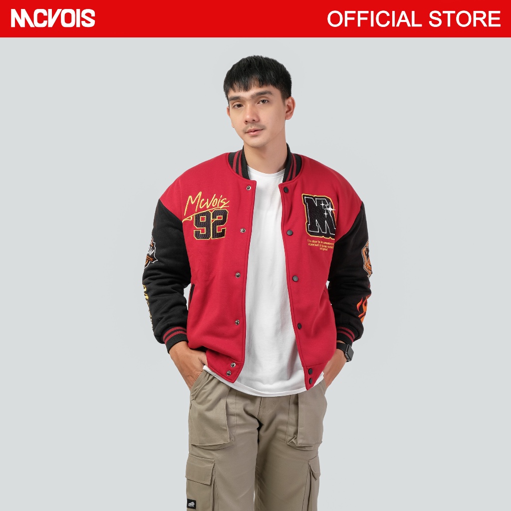 Jual Mcvois Varsity Jaket Bear Maroon Full Bordir Premium Distro ...
