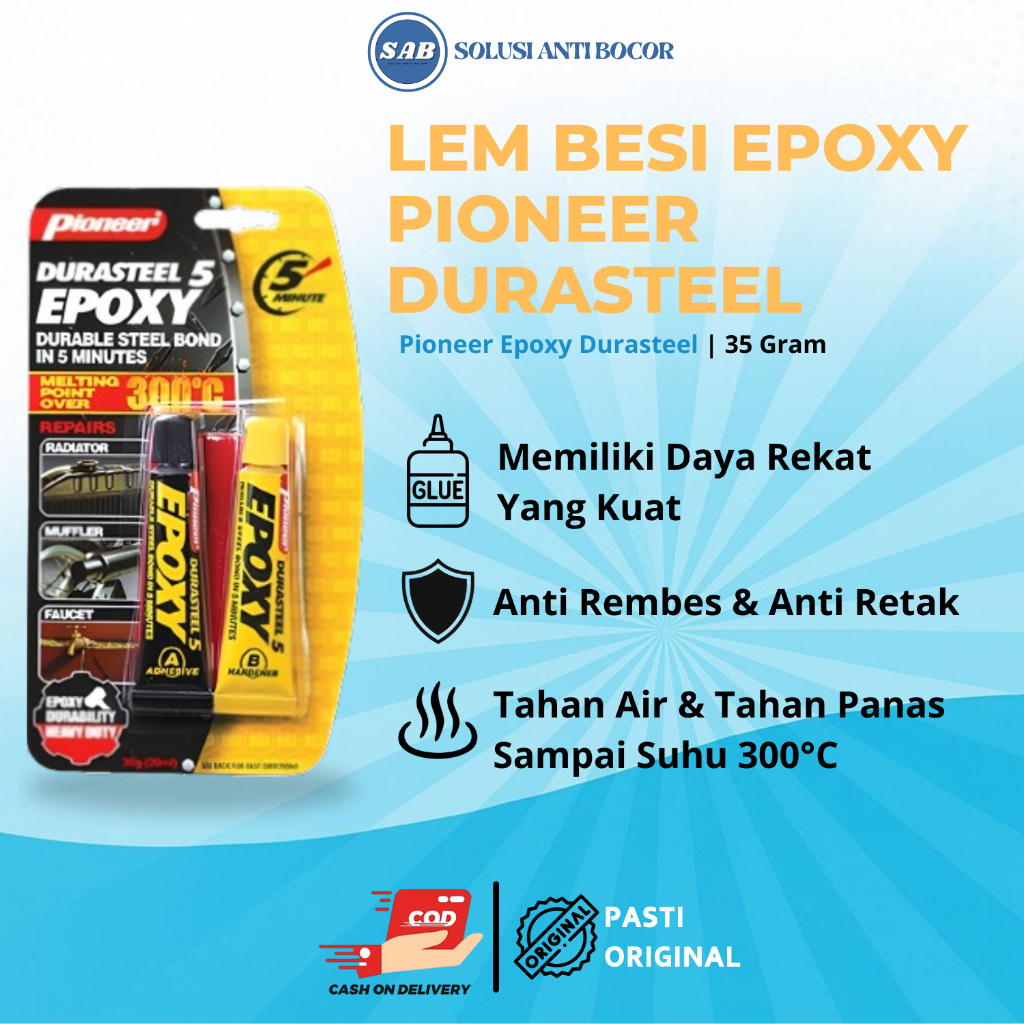 Jual Lem Pioneer Epoxy Perbaikan Mesin & Radiator 35 Gram | Tahan Panas ...