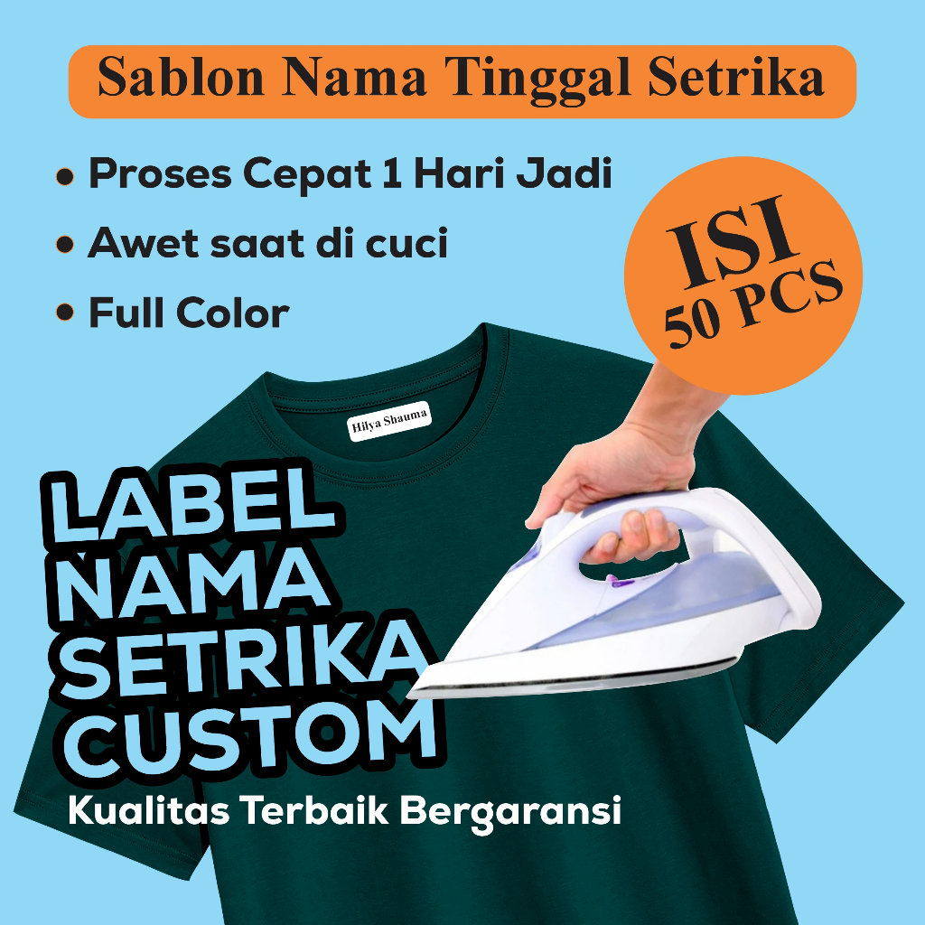 Jual Label Nama Setrika - Label Nama Baju - Sticker Kain Custom ...