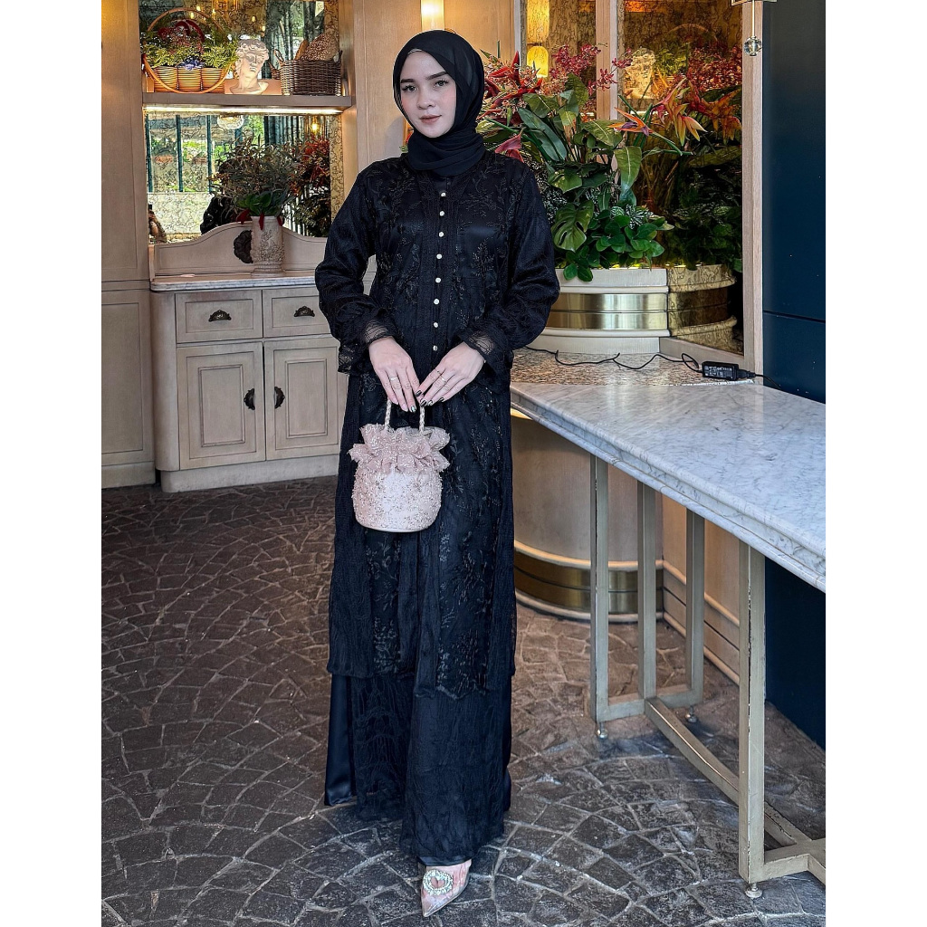 Jual GYORA EXCLUSIVE DRESS BRUKAT SET INNER OUTER BAJU GAMIS KONDANGAN ...