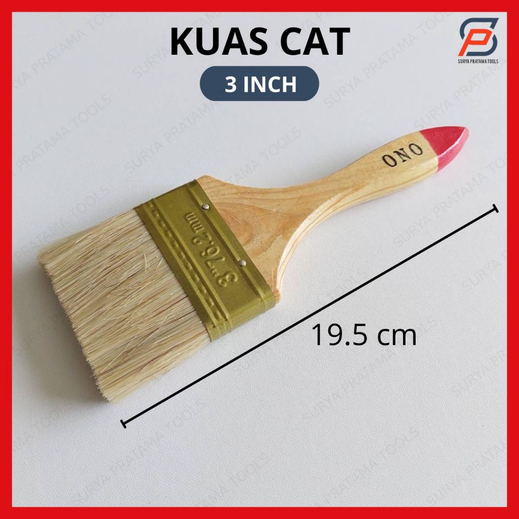 Jual Kuas Cat 3 Inch Gagang Kayu 3