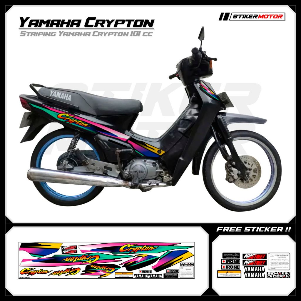 Jual CR05 Striping Stiker Yamaha Crypton Old Lis Sticker Setriping ...