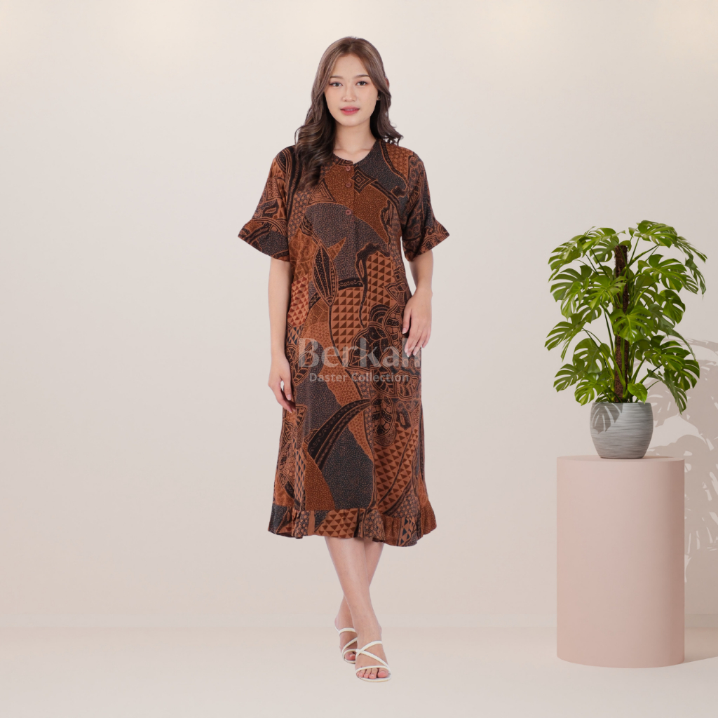 Daster Batik Rayon Busui Kancing Surya Teja 8