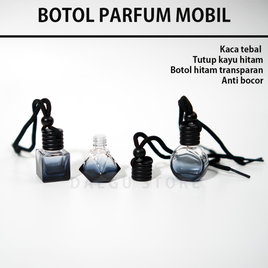 Jual Botol Car Diffuser - Parfum Mobil Gantung Kaca Hitam Transparan ...