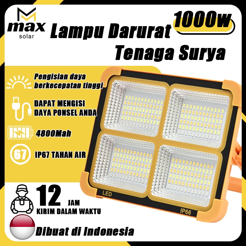 Jual 【Max solar】1000W Solar Emergency Light Panel Light Light Stand ...