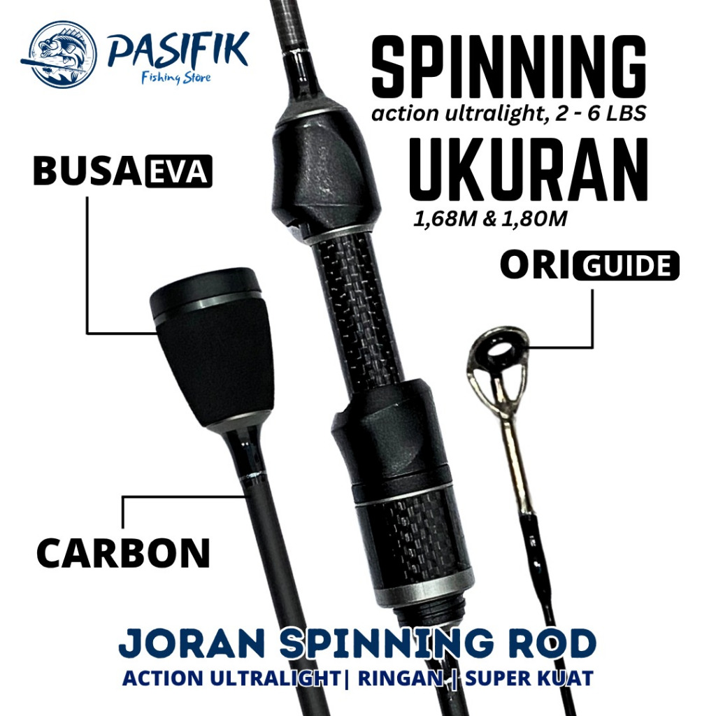 Jual Joran Pancing Spinning Fishing Rod Action Ultralight Ukuran 1.68M ...
