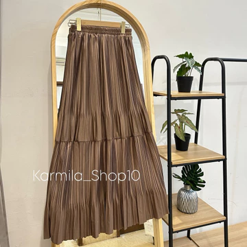 Aileen Pleated Skirt BB Premium Rok Panjang Wanita Maxi Plisket Bb Fit To Xxl