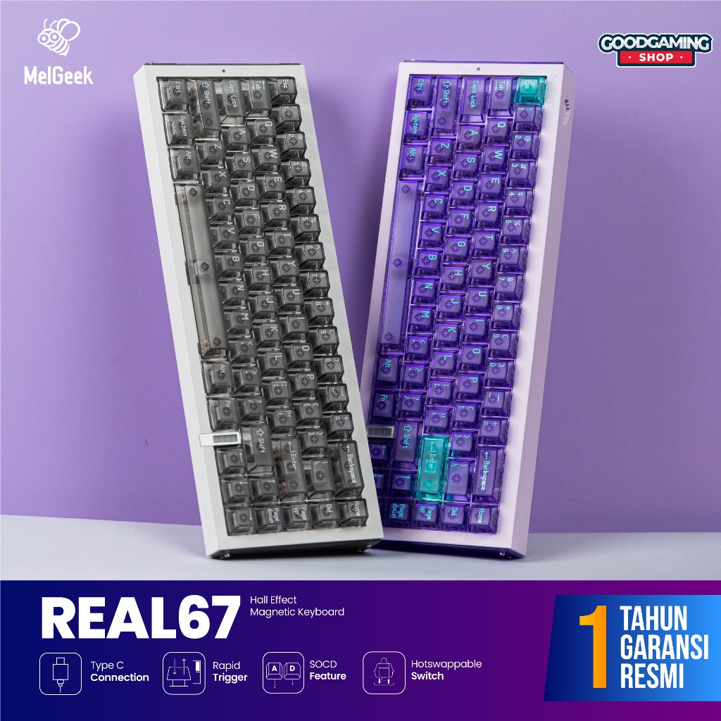 Jual MelGeek REAL67 / REAL 67 Magnetic Switch Keyboard GASKET Wired Hot ...
